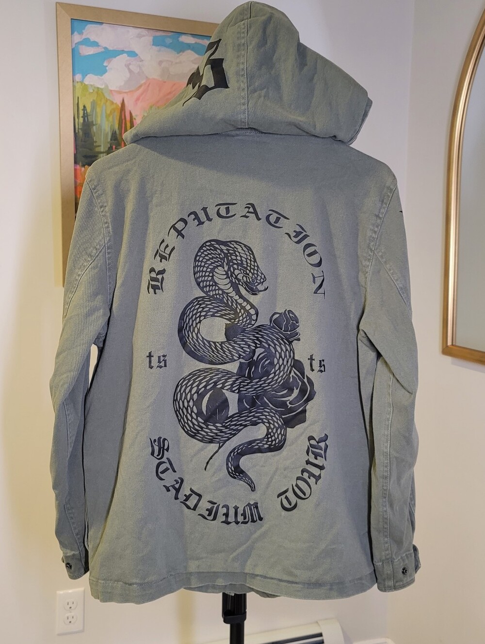 TAYLOR SWIFT Reputation Stadium Tour Cotton Military Jacket Olive Green Size S